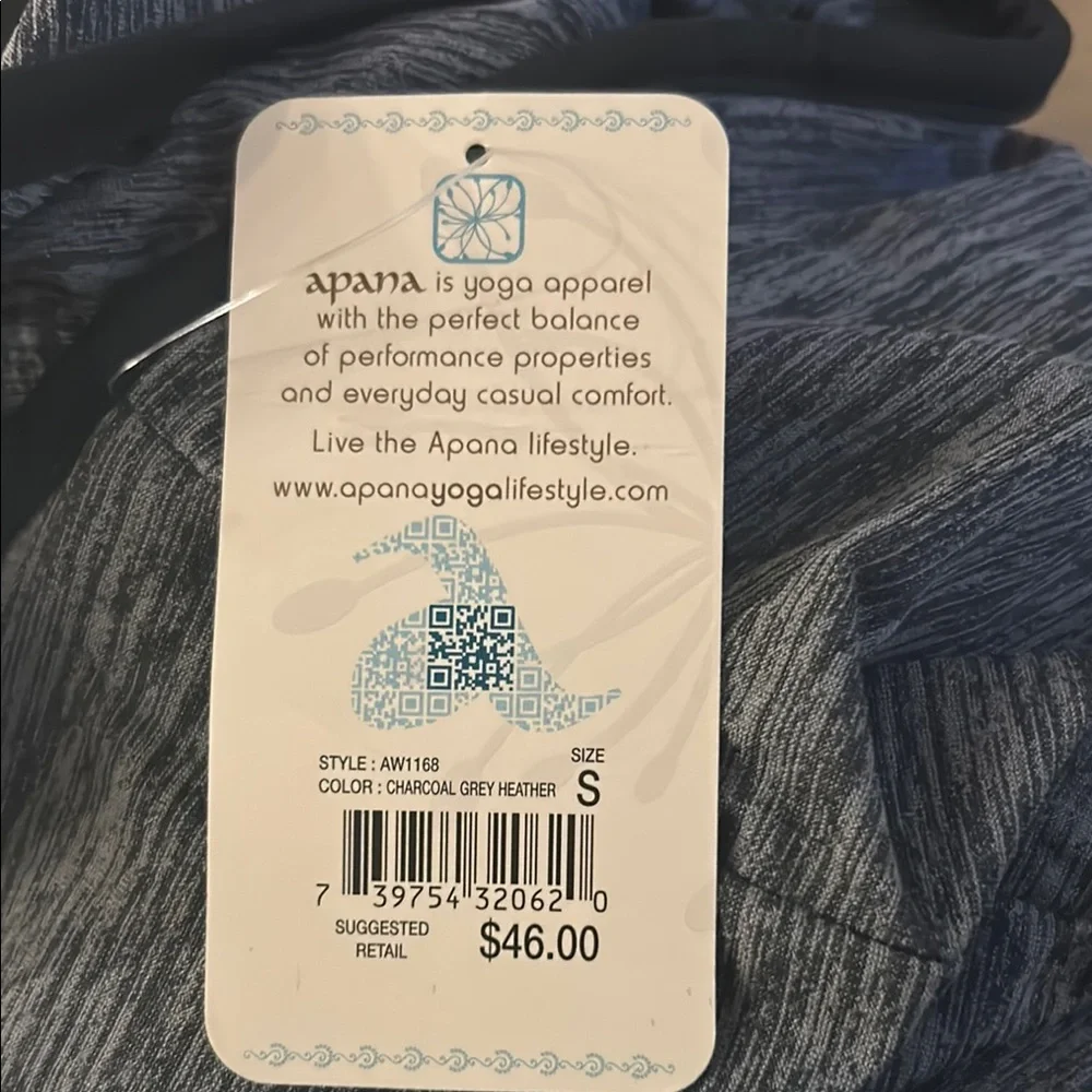 NWT Apana Charcoal Gray Heather Asymmetrical Yoga Dress W/builtin Bra Sz Small - Picture 9 of 9